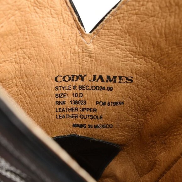 Cody James Black Exotic Python Round Toe Western Cowboy Boots 10D - Picture 4 of 4